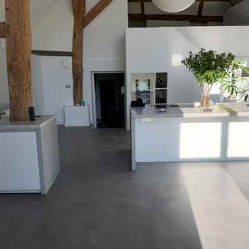 Caementa Microcement for Kitchen Floor Space in Twyford, Winchester, Hampshire