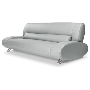 Modern Aspen Light Grey Microfiber Leather Sofa