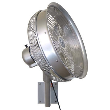HydroMist Outdoor rated Shrouded 3 speed wall mounted  fan -Silver