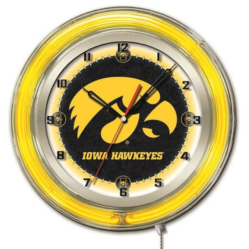 Iowa 19" Neon Clock