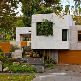 Idee per la facciata di una casa etnica con rivestimento in legno