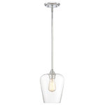 Savoy House - Octave 1-Light Mini Pendant, Polished Chrome - The Octave 1-Light Pendant is a fixture with understated elegance. It features a large shade of curved glass, minimal detailing and a polished chrome finish.