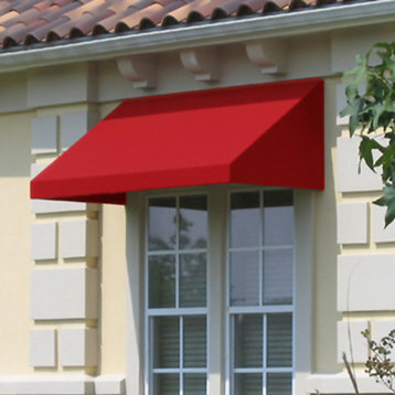 Awntech 3' New Yorker Acrylic Fabric Fixed Awning, Red