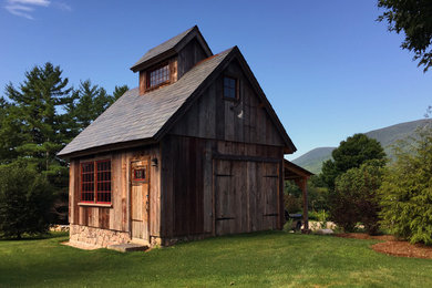 Garden shed - small rustic detached garden shed idea in Burlington
