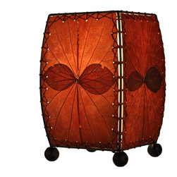 Mini Square Table Lamp | Burgundy - Table Lamps