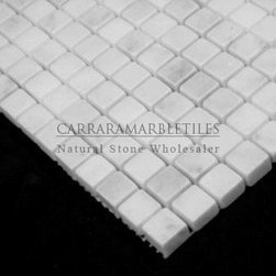 White Carrara Marble Italian Bianco Carrera 5/8x5/8 Mosaic Tile Tumbled - Products