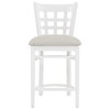 Linon Flint Wood Commercial Grade Upholstered Seat Counter Stool in White