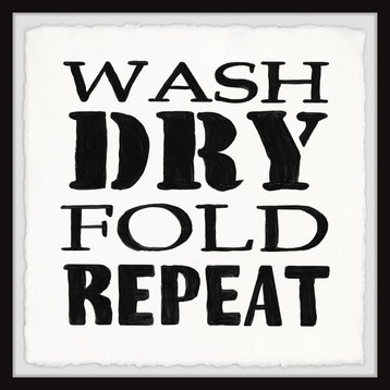 "Wash Dry and Fold Repeat" Framed Painting Print, 24x24
