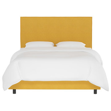 Foreman Queen French Slipcover Bed, Linen French Yellow