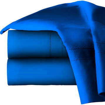 Pointehaven Long Staple Cotton Pillow Cases, Set Of 2, Classic Blue, King