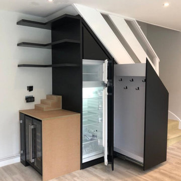 Modern Black - under stairs storage - small home bar