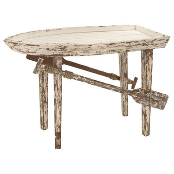 Nautical White Wood Accent Table 20442