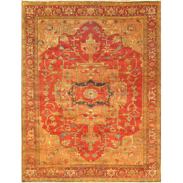 Pasargad Home Serapi Collection Hand-Knotted Wool Area Rug- 5' 1" X 6'11"