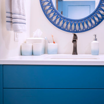 Colourful Bathrooms with Quartz Vanity Countertops