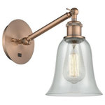 Innovations Lighting - Innovations Lighting 317-1W-AC-G2812 Hanover, 1 Light Wall In Industrial - The Hanover 1 Light Sconce is part of the BallstonHanover 1 Light Wall Antique CopperUL: Suitable for damp locations Energy Star Qualified: n/a ADA Certified: n/a  *Number of Lights: 1-*Wattage:100w Incandescent bulb(s) *Bulb Included:No *Bulb Type:Incandescent *Finish Type:Antique Copper