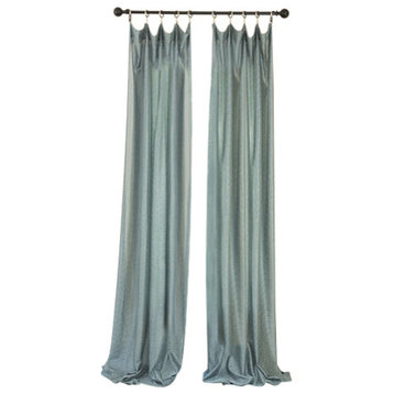 La Rosa Metallic Semi Sheer Rod Pocket Curtain  52''X96'' Single Panel SmokeBlue
