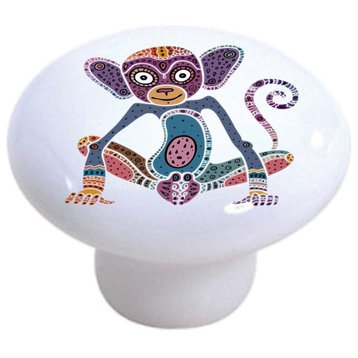 Abstract Monkey Ceramic Cabinet Drawer Knob