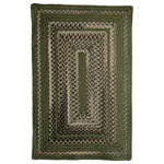 Capel Rugs - Bradford Concentric Rectangle Braided Area Rug, Foliage, 27"x48" - Durable and versatile, Capel Bradford rugs are an excellent way to dress up any living area. Constructed of coordinated solid and variegated dyed wool braids, this beautiful rug will bring style to your home for years to come. Hand-braided in the USA.