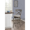 Hillsdale Ellendale 44.5" Fabric Contemporary Bar Stool in Aged Gray/Fog Gray