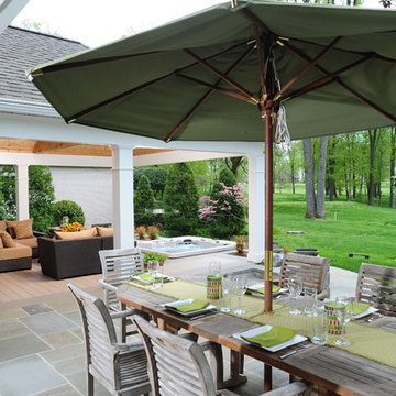 Design Builders AZEK deck & flagstone patio at Manor Country Club, Rockville MD