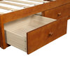 TATEUS Twin Size Platform Storage Bed,Oak