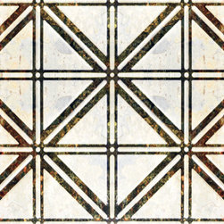 0606 Aluminum Backsplash Tile - Rainbow Slate & Travertine Lime - Wallpaper