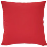 Pillow Decor - Sunbrella Jockey Red Outdoor Pillow 20x20 - Add a bold and playful touch to your outdoor space with our 20-inch square Jockey Red Outdoor Throw Pillow. Made from high-quality Sunbrella Fabric, this pillow is fade-resistant, water-repellent, and built to withstand the elements. Pair it with our Harwood Crimson or Astoria Sunset Outdoor pillows for a coordinated look. Upgrade your patio or deck with our durable and stylish Sunbrella Canvas Jockey Red throw pillow.FEATURES: