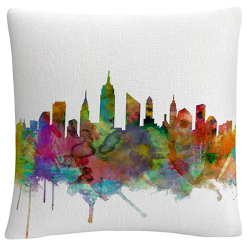 Michael Tompsett 'New York City Skyline' Decorative Throw Pillow
