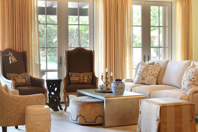 Example of a tuscan living room design in San Diego