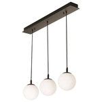 AFX Inc. - Loretto Triple Pendant Medium Base, Black, 7"x7" - Create a crisp and inviting atmosphere in your kitchen or dining room space with the Loretto Triple Pendant. Sporting a sleek black finish and strong steel base, this overhead light fixture instantly upgrades the look and feel of any space. Situate this modern light fixture over top your kitchen island or dining room table for a dramatic effect.