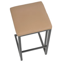 LumiSource Roman Counter Stool With Gray Frame and Camel PU Leather, Set of 2