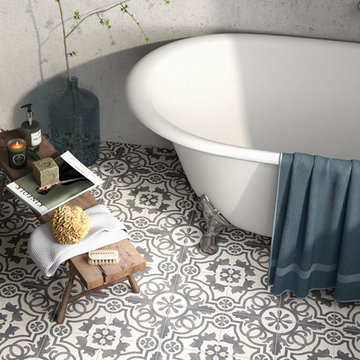 Black and White Pattern Graphic Deco Tile Design Evo