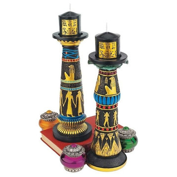 Temple of Luxor Candle Holders, Set of 2