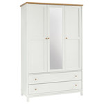 Bentley Designs - Atlanta 2-Tone Painted Furniture Triple Wardrobe - Atlanta Two Tone Triple Wardrobe features simple clean lines and a timeless style. The range is available in two tone, white painted or natural oak options, to suit any taste. Also manufactured with intricate craftsmanship to the highest standards so you know you are getting a quality product.