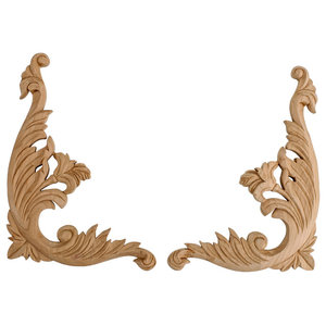 Hand Carved Pair Onlay Acanthus Scroll Traditional Onlays And Appliques By American Pro Decor