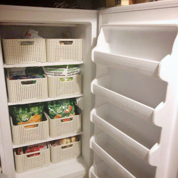 After: Freezer Organization with Bins – No More Lost Frozen Food!