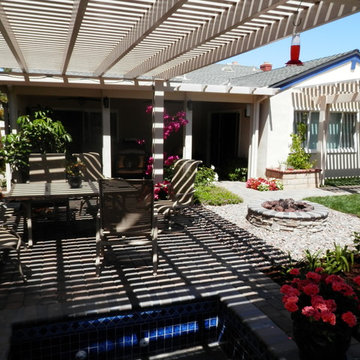 Patio cover, Lattice sections and landscape