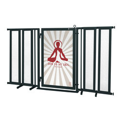 Fusion Gates - Fusion Gate with Dog Is My Zen Design, Black, 71.5"-74" - Dog Gates