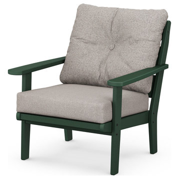 Lakeside Deep Seating Chair, Green/Weathered Tweed