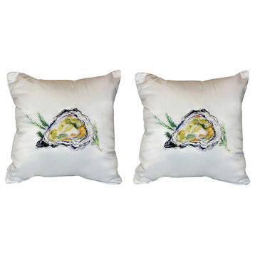 Pair of Betsy Drake Oyster No Cord Pillows 18 Inch X 18 Inch