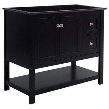 Fresca Manchester 42" Traditional Wood Bathroom Cabinet with 2-door in Black