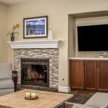 Coastal Estate Fireplace Remodel and Built-In Entertainment Center