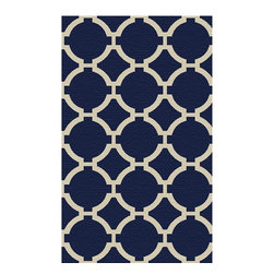 Modern Lattice Area Rug-Indigo - Rugs
