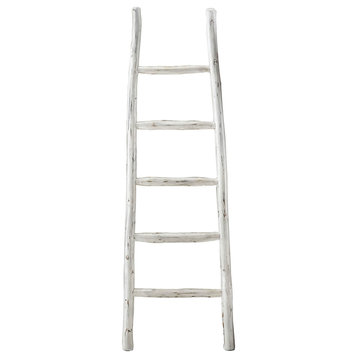 Millie Blanket Ladder, Linen White