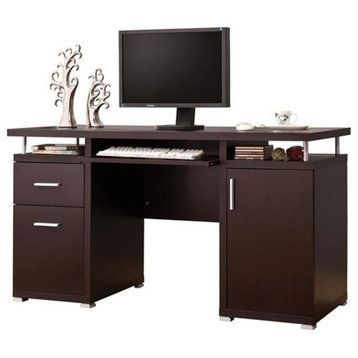 Bowery Hill 2-Drawer Contemporary Wood Computer Desk in Cappuccino
