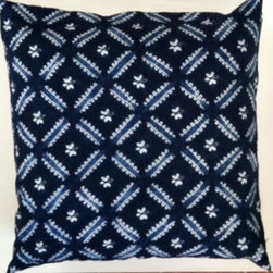 Indigo blue batik, shibori, tie-dye and block print - Decorative Pillows