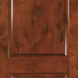 Slab Exterior Interior Single Door 96 Alder 2 Panel Arch Top Solid - Front Doors