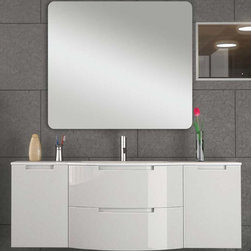 Italian 67 inch Modern Floating Bathroom Vanity White Finish - Bathroom Vanities And Sink Consoles
