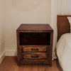 Vintage Wood Nightstand with Two Drawers