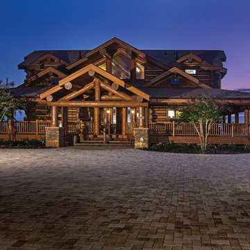 LEED Gold Handcrafted Log Home: The Norwood Residence - Exterior